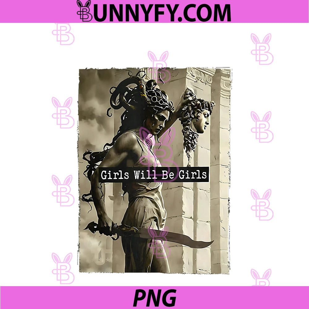 Girl Will Be Girls PNG, Medusa Feminist Feminism PNG