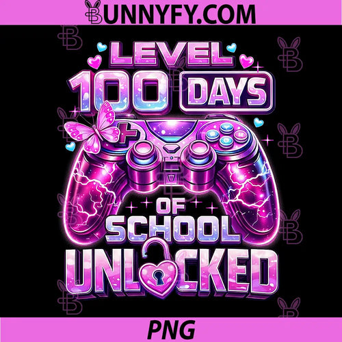 100 Days Of School Gamer PNG, Pink Game Controller PNG