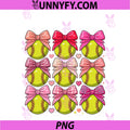 Girls Softball Pink Coquette Bow PNG, Softball Vibes PNG