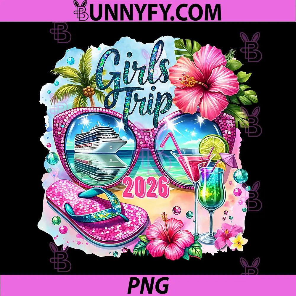 Girls Trip 2026 Aloha Hawaii PNG, Beach Summer Vacation Funny PNG