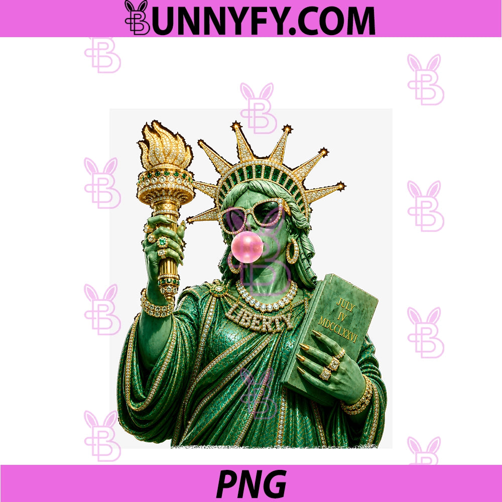Glam Statue Of Liberty PNG, Glitzy Patriotic Bling PNG