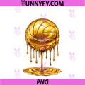 Glossy Golden Dripping PNG, Volleyball PNG