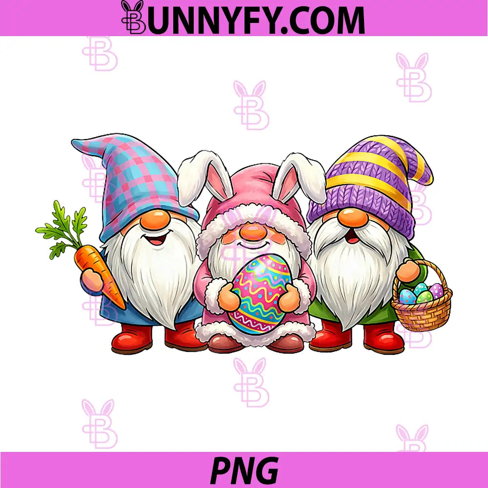 Gnome Easter Egg Hunt PNG, Matching Family Gnome Happy Easter Day PNG