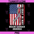 Go Gray in May US Flag PNG, Brain Tumor Awareness Brain Cancer PNG