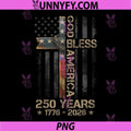 God Bless America Christian PNG, Cross Flag 250 Years 1776 2026 PNG