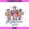 God Bless America Coquette Bow Jesus Christian PNG, 4th Of July PNG