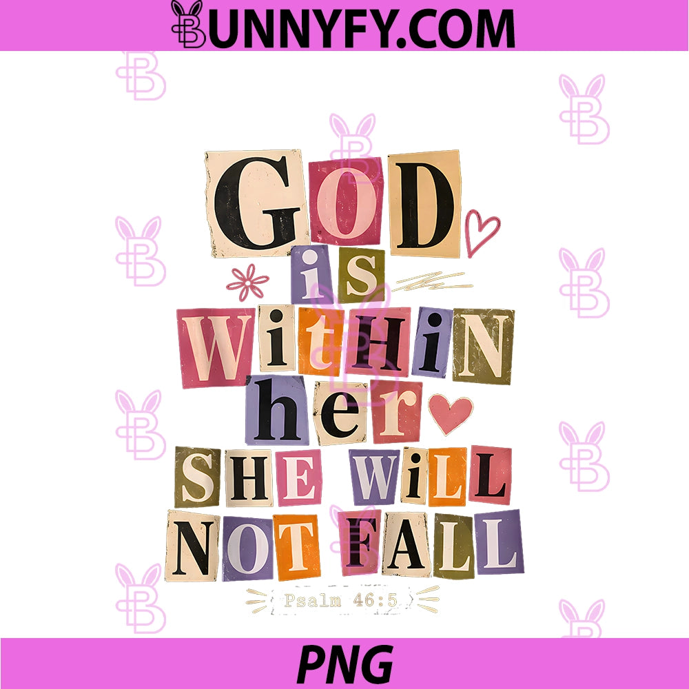 God Is Within Her Psalm 465 PNG, Christian Faith Bible Verse Zip PNG