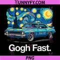 Gogh Fast Starry Night Art PNG, Car Lover Retro Graphic Design PNG