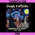 Gogh Outside 250th Anniversary PNG, 1776 2026 Starry Night USA PNG
