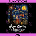 Gogh Outside 250th Anniversary PNG, 1776 2026 Starry Night USA PNG