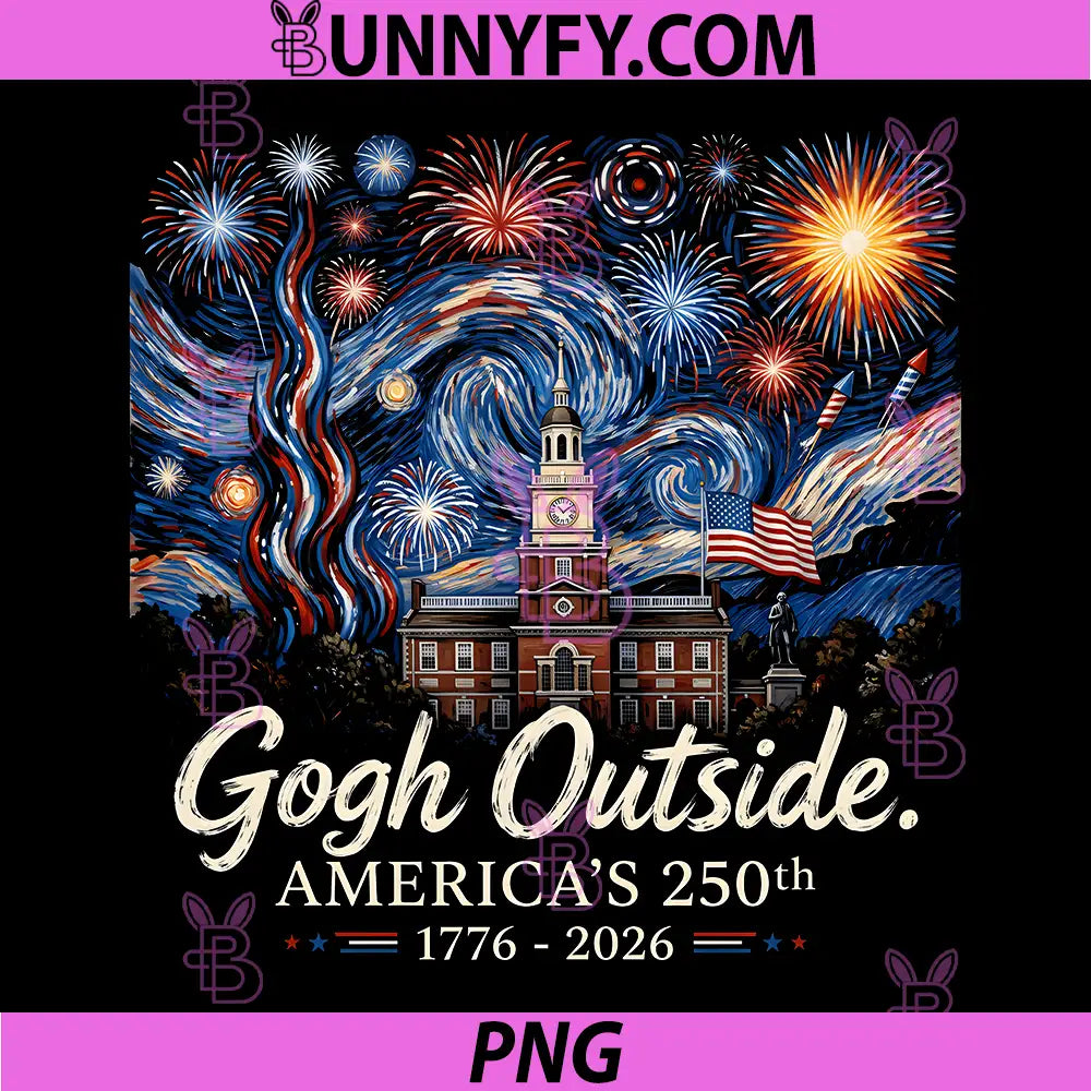 Gogh Outside Americas 250th PNG, 1776 2026 Starry Evening USA PNG