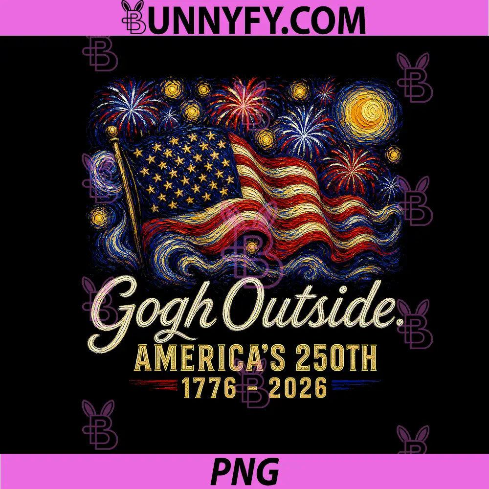 Gogh Outside Americas 250th PNG, 1776 2026 Starry Night USA PNG