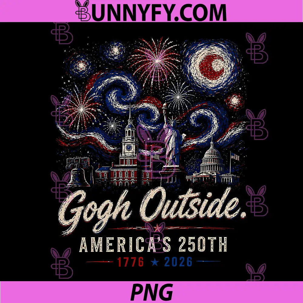 Gogh Outside Americas 250th PNG, 1776 2026 Starry Night USA PNG