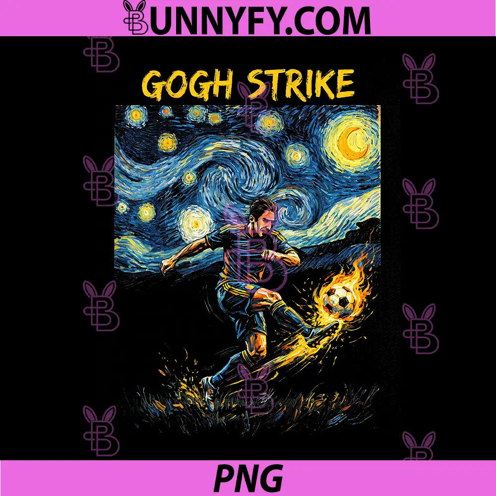 Gogh Strike PNG, Soccer Van Gogh Player Art PNG