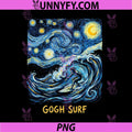 Gogh Surf PNG, Funny Surfer Van Gogh Art PNG
