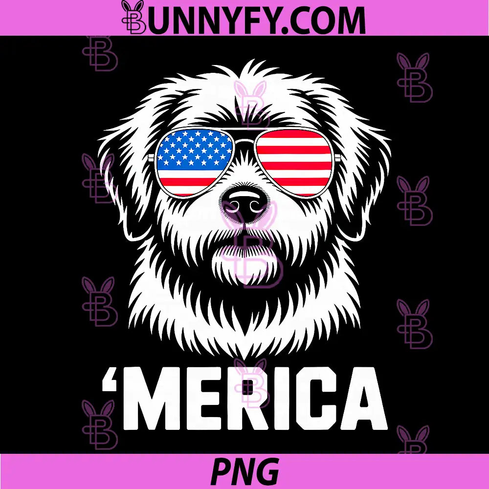 Golden Doodle 4th of July PNG, Merica USA Patriotic Dog Lover PNG