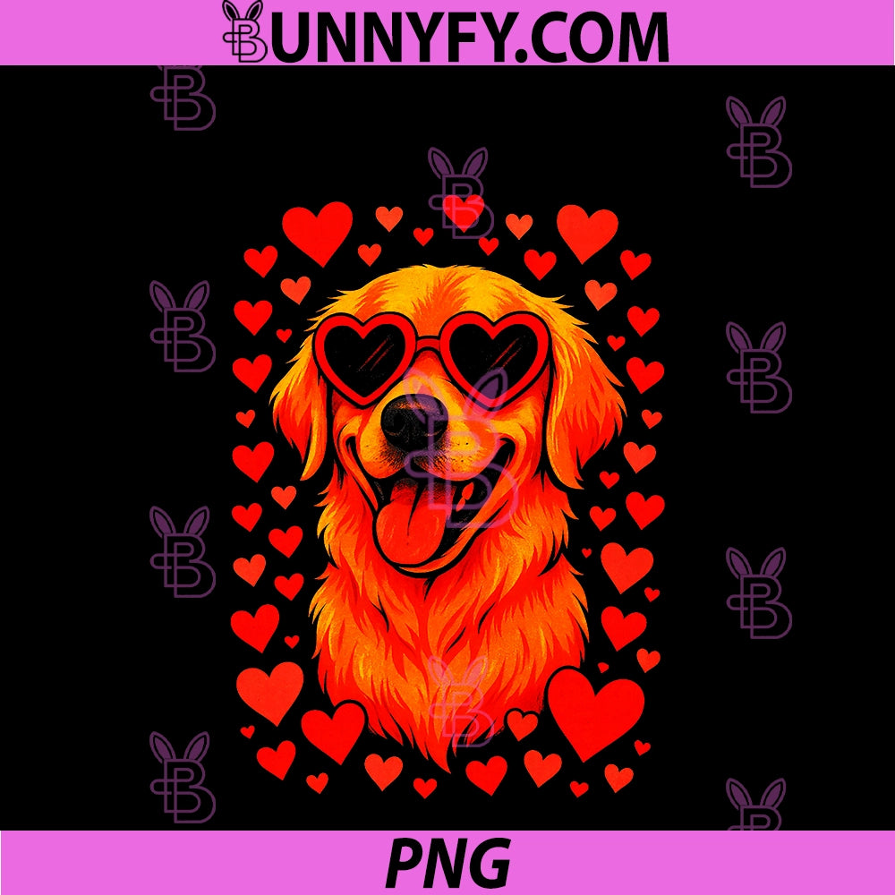 Golden Retriever Love PNG, Valentines Puppy Lover PNG