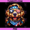 Golden Retriever Patriotic USA Funny PNG, Mullet Dog 4th of July PNG