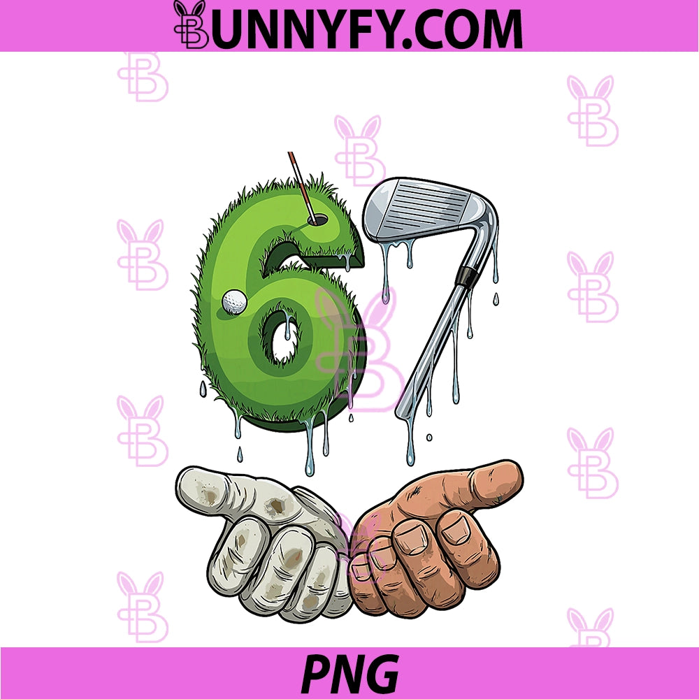 Golf 67 Putting Green Iron Club PNG, Six Seven 67 Golf PNG
