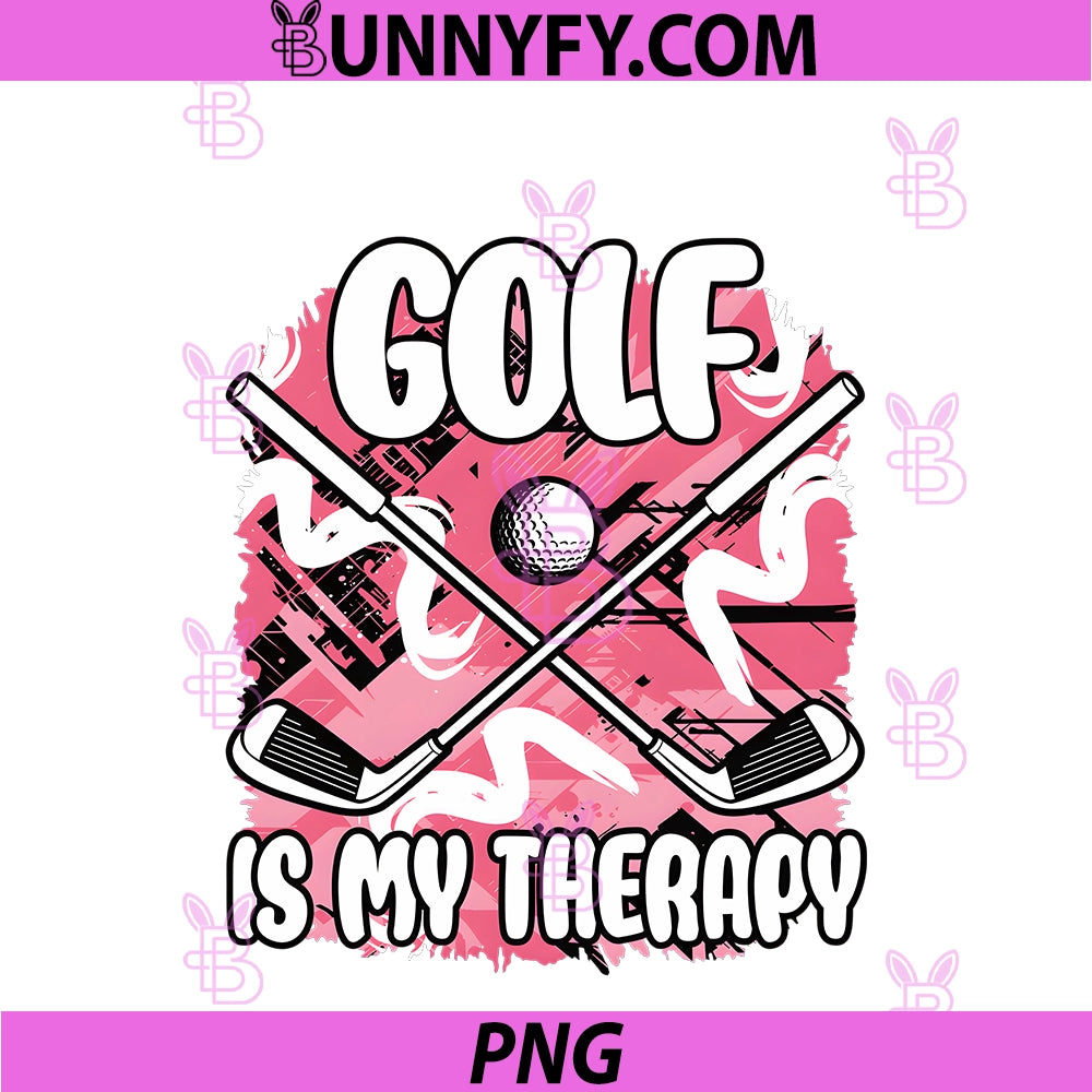 Golf PNG, Is My Therapy Cute Golfer PNG