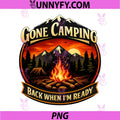 Gone Camping PNG, Mountain Badge Campfire Graphic PNG