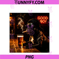 Good Boy French Bulldog Drinking Beer Cigar PNG, Funny Dog Meme PNG