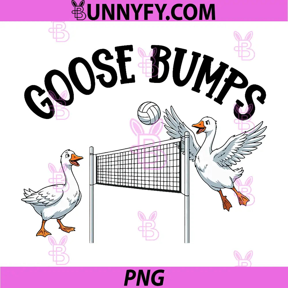 Goose Bumps PNG, Funny Volleyball Geese Net Sports PNG 