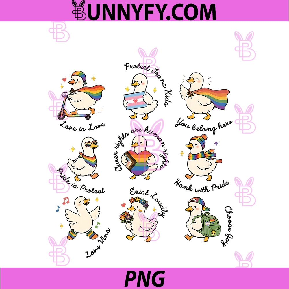 Goose Rainbow Flag LGBTQ PNG, Subtle Message Pride Month GraphicPNG