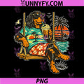 Gordon Setter Drinking Ice Coffee PNG, On A Swing Funny 