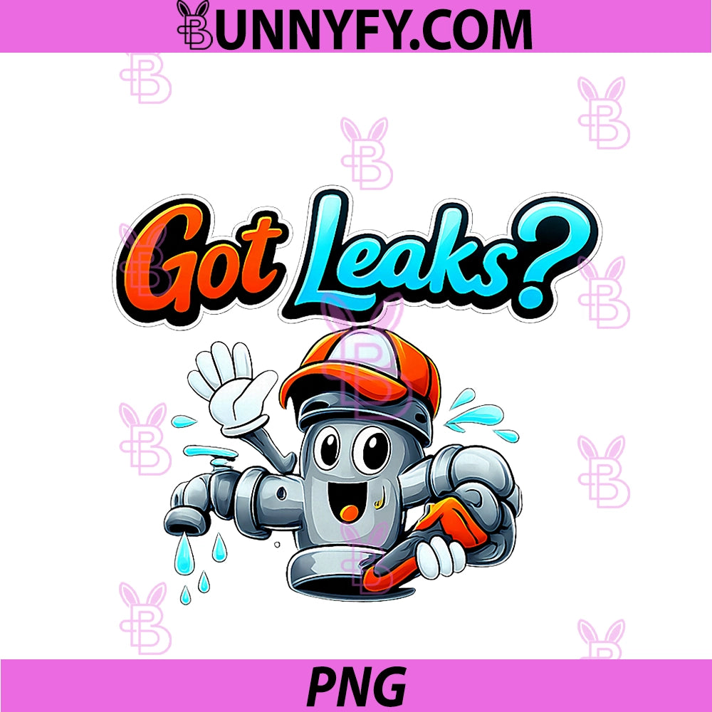 Got Leaks PNG, Plumber Pipe Pun Neon Faucet Graphic PNG