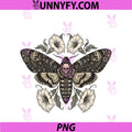 Gothic Death Moth Skull Dark PNG, Butterfly Floral Luna Moth PNG
