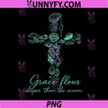 Grace Flows Deeper Than Ocean PNG, Seashell Jesus Cross Christian PNG