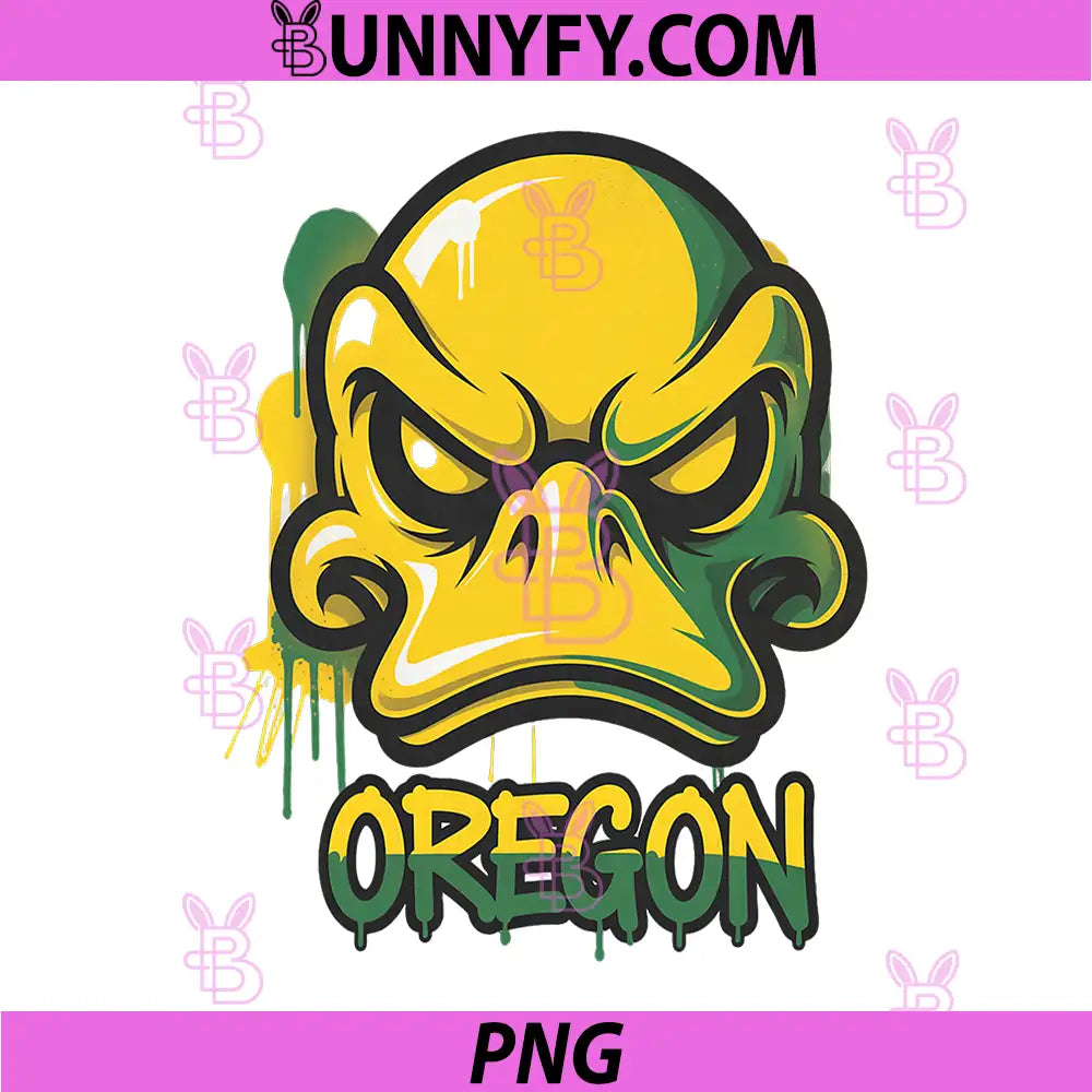 Oregon Duck Graffiti Mascot PNG, Angry Duck Street Art PNG