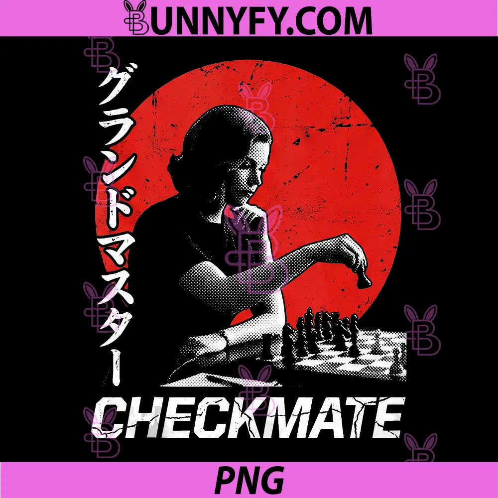Grandmaster Checkmate PNG, Chess Player Retro Japanese Art PNG