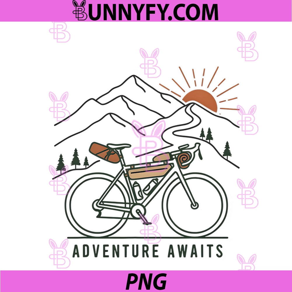 Gravel Bike PNG, Bikepacking Mountain Cycling Graphic PNG