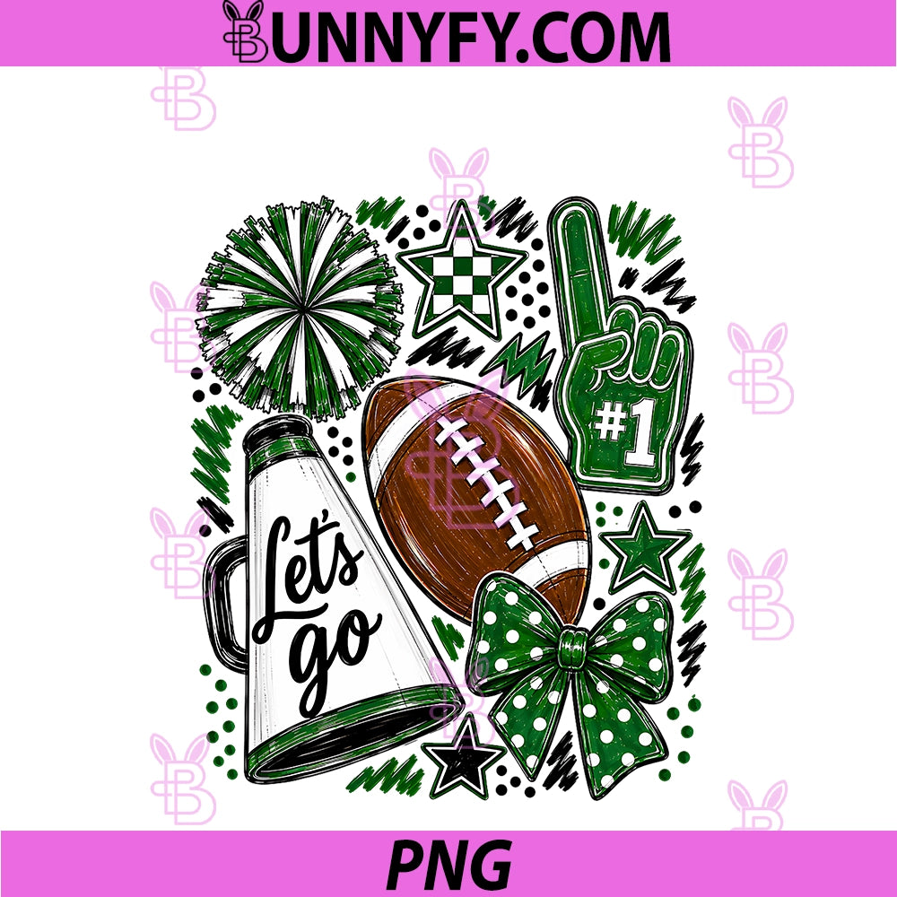Green Game Day Team High School PNG, Football Cheer Mom PNG