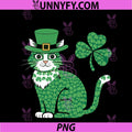 Green Shamrock Cat St. Patrick’s Day Irish PNG, Lucky Pet Lover PNG