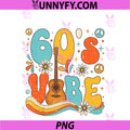 Groovy 60s Vibes PNG, Retro Hippie Guitar Peace Flower Sixties PNG