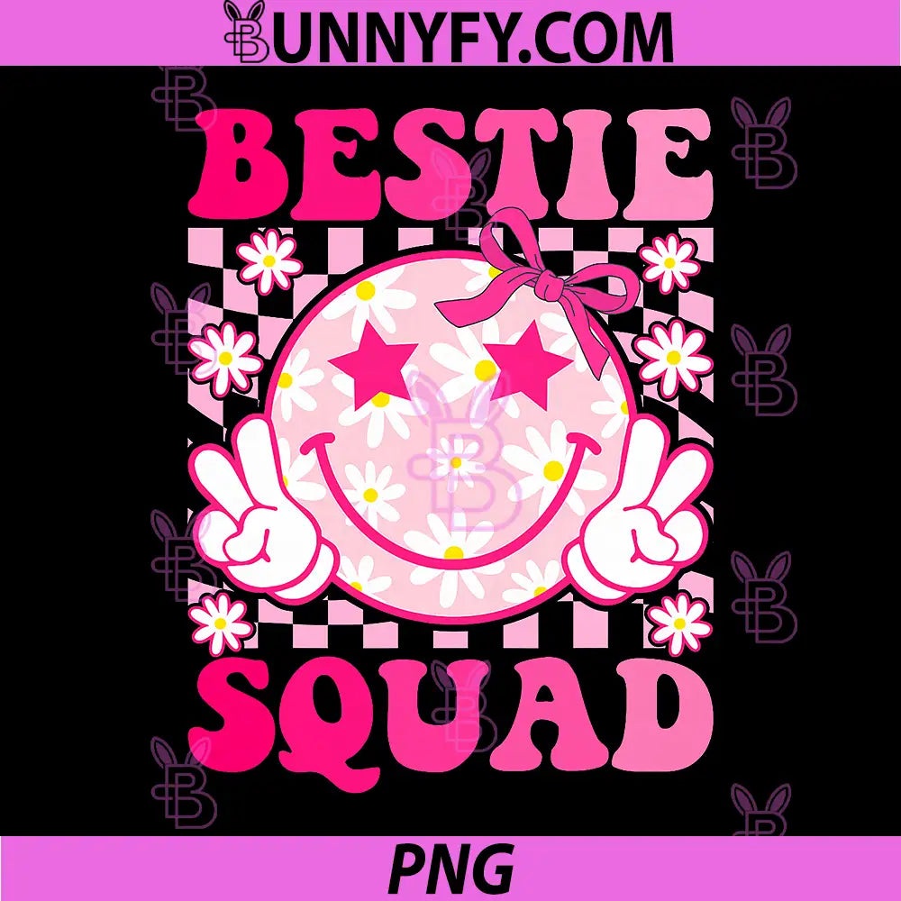 Groovy Bestie Squad PNG, Best Friends Matching Girls PNG