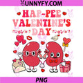 Groovy Happy Valentine's Day PNG, Kidney Urology Black PNG, Retro Valentine's Day PNG