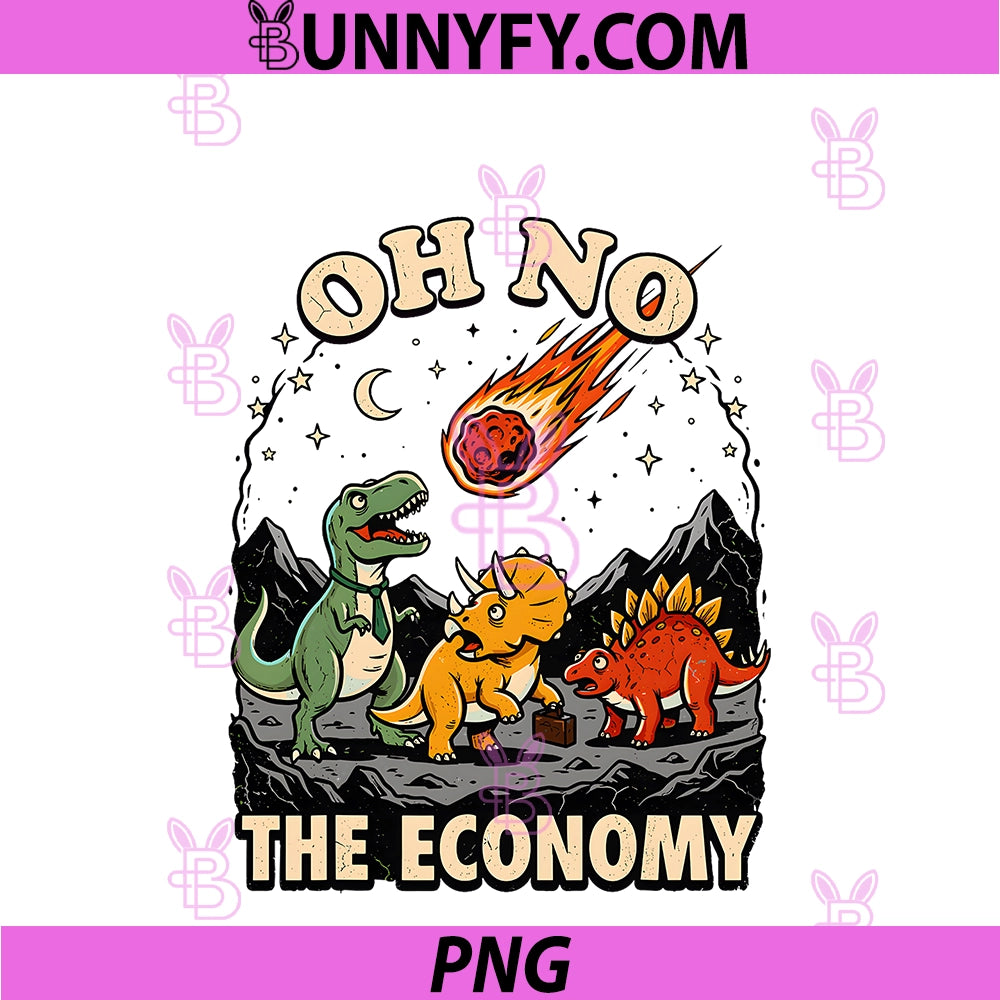 Groovy Oh No Economy Dinosaur Meteor PNG, Funny Sarcastic Meme PNG