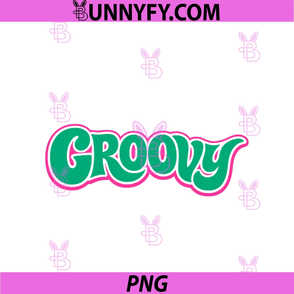 Groovy PNG, 70S Wavy Typography PNG