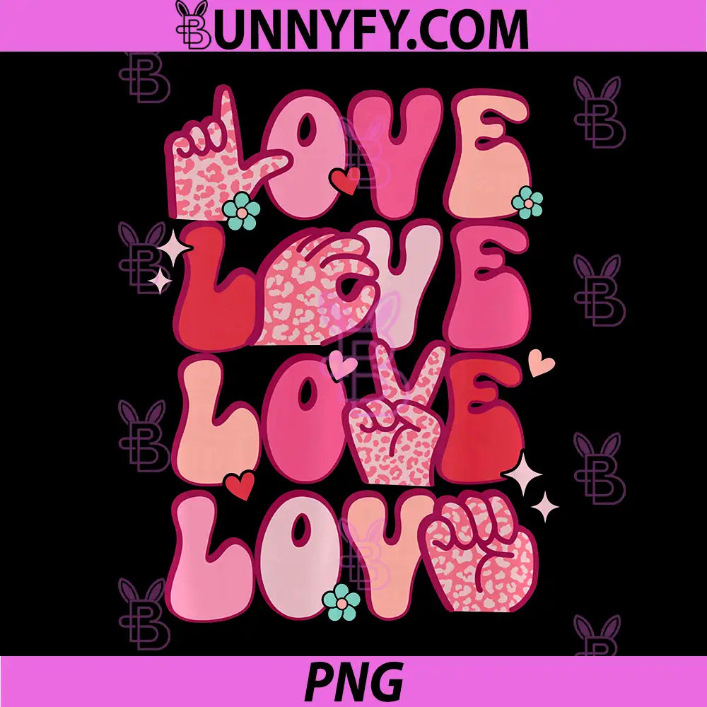 Valentines Day PNG, LOVE ASL Finger Spelling PNG