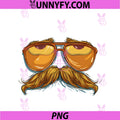 Grumpy Glasses Face PNG, With Mustache Beard Graphic PNG