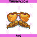 Grumpy Glasses Face PNG, With Mustache Beard Graphic PNG