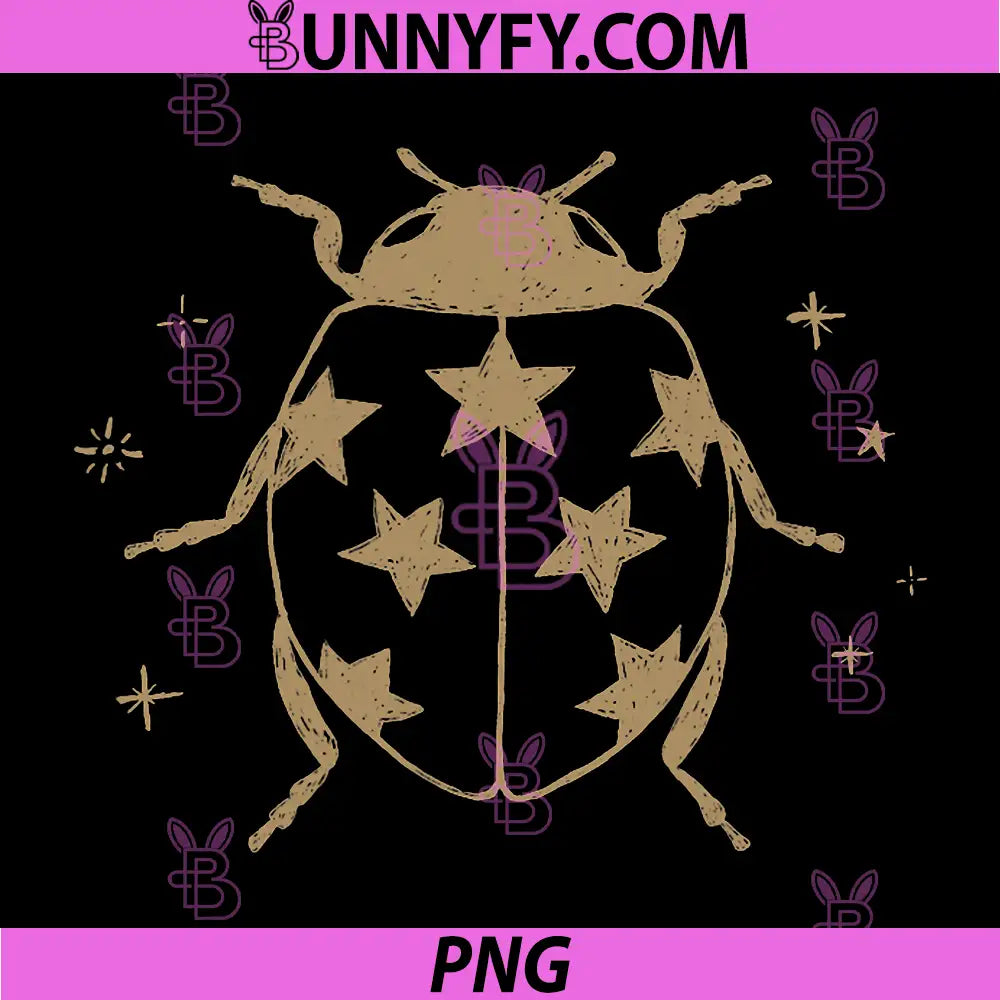 Grunge 2000s Ladybug Alt PNG, 90s Vintage Star Dots y2k PNG