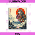 Guardian Of Meownt Fuji Samurai Cat PNG, Japanese Art Cat Gifts PNG copy