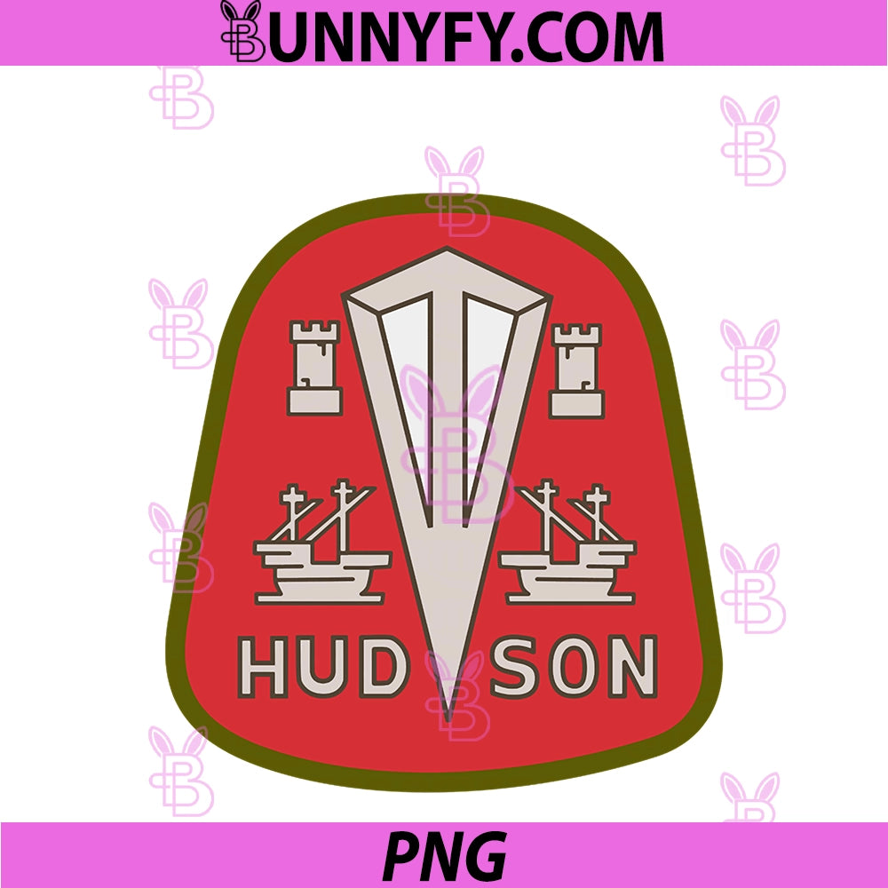 HUDSON MOTOR CAR PNG, VINTAGE AUTO COMPANY LOGO SYMBOL BADGE PNG