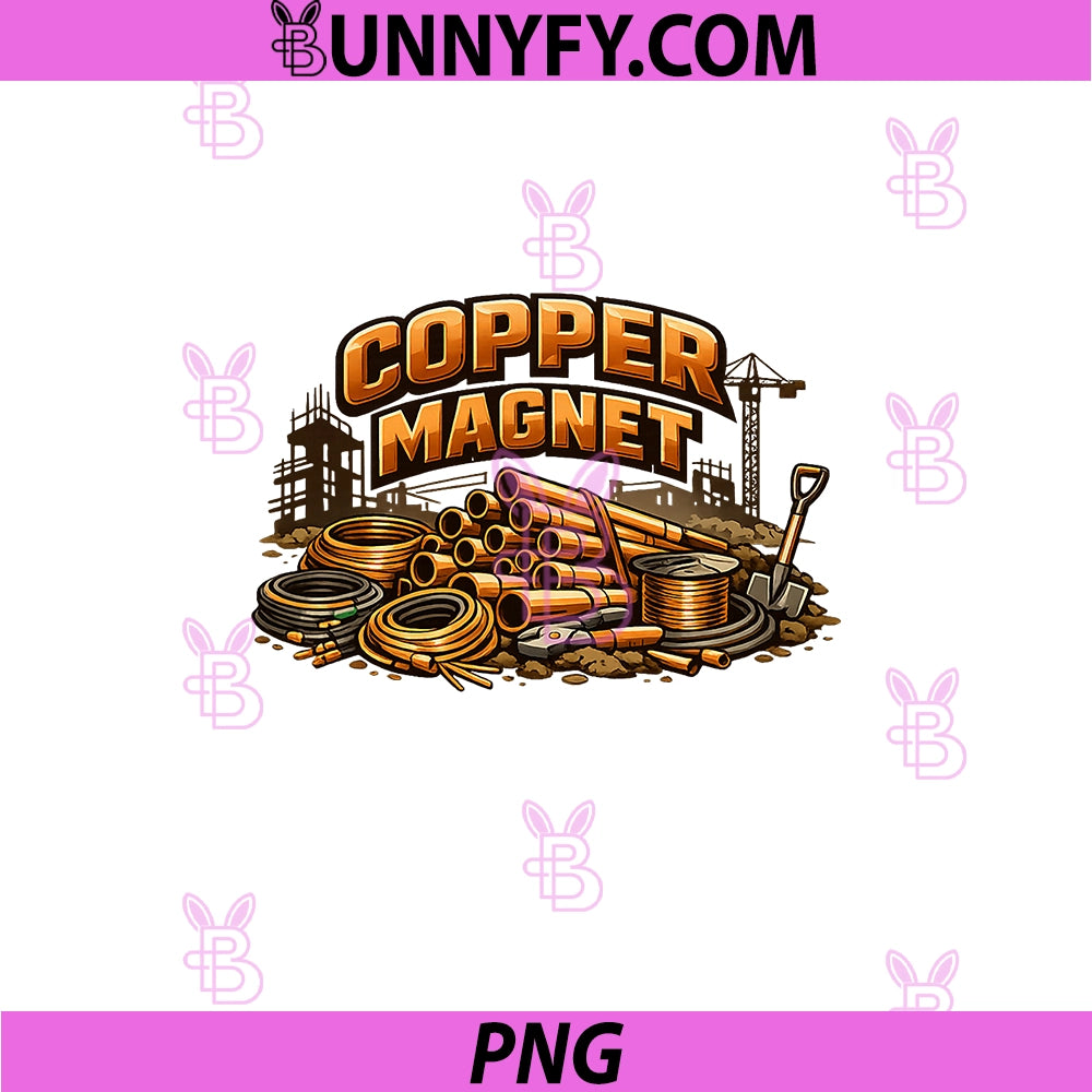 HVAC Technician Copper Magnet PNG, Construction Site Design PNG
