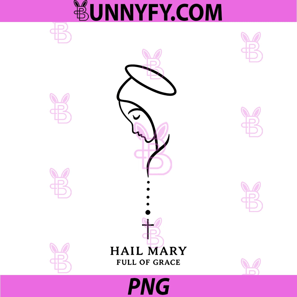 Hail Mary Full Of Grace PNG, Catholic Blessed Mother Christian PNG